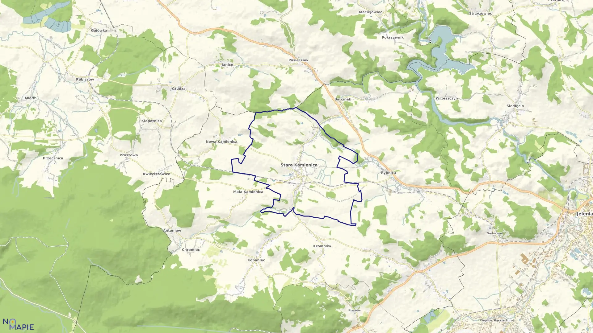 Mapa obrębu STARA KAMIENICA w gminie Stara Kamienica